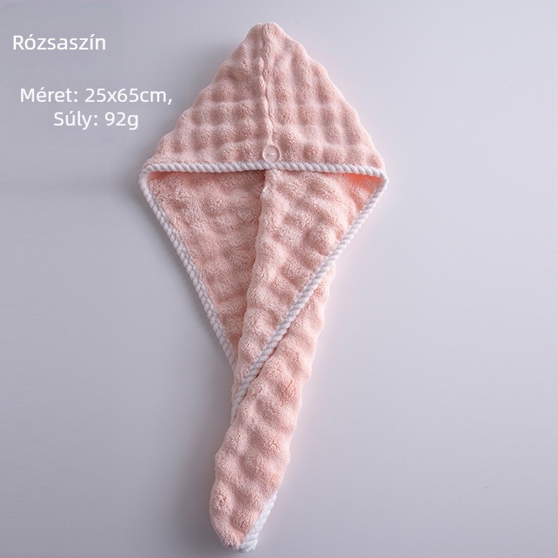 Koral bársony hajszárítós sapka, varrt, 80–99 g