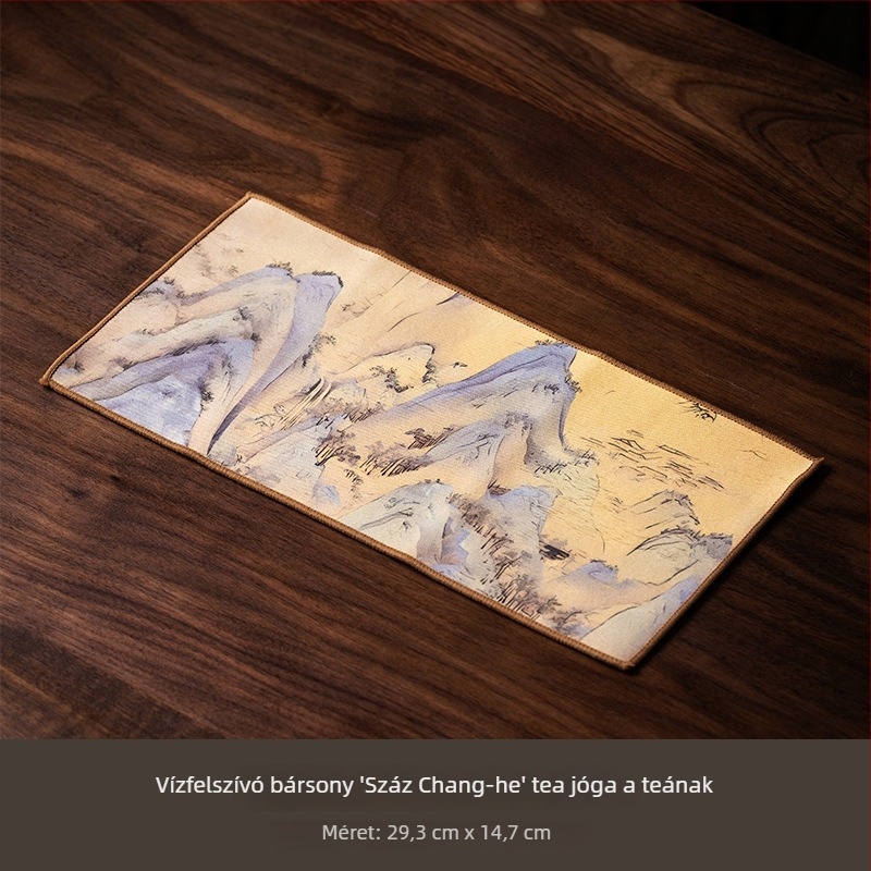 Chang feng teafogó kendő, vastagabb nedvszívó anyag, velúr-kompozit szövet, Zen ihletésű klasszikus stílus