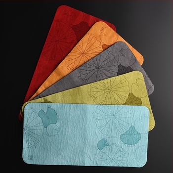 Textil tea mat logóval, OPP zacskóban csomagolva
