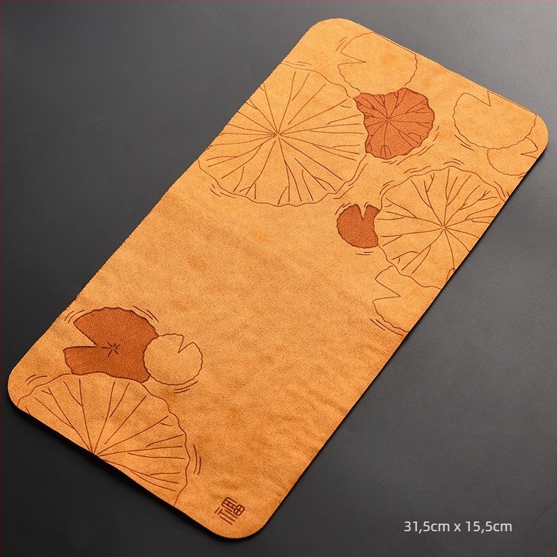 Textil tea mat logóval, OPP zacskóban csomagolva
