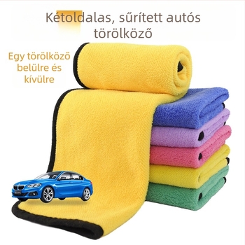 Vastag autómosó törölköző, kétoldalas korall fleece anyagból, nedvszívó, multifunkcionális