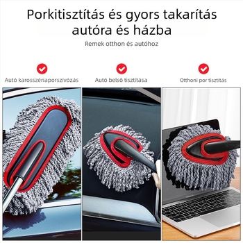 Autómosó kefe, rozsdamentes acél, kihúzható, lágy sörtéjű, szálmentes