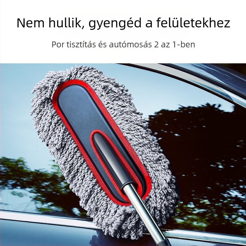Autómosó kefe, rozsdamentes acél, kihúzható, lágy sörtéjű, szálmentes