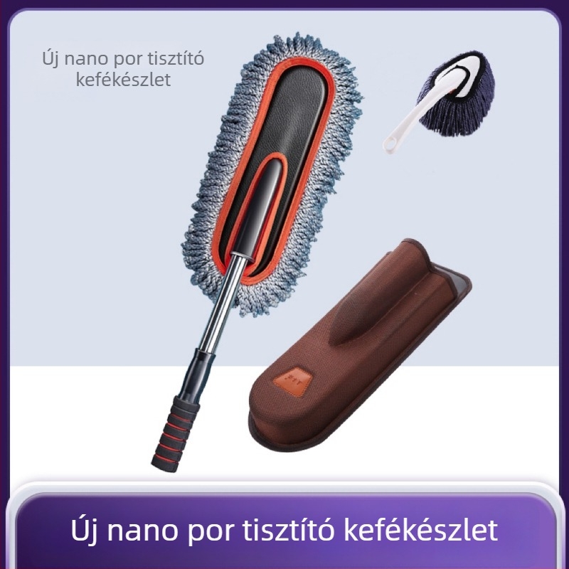 Autómosó kefe, rozsdamentes acél, kihúzható, lágy sörtéjű, szálmentes
