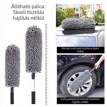 Puha sörtéjű autómosó ecset rozsdamentes acél fogantyúval — autóápolási eszköz, modell 6615012h172z58