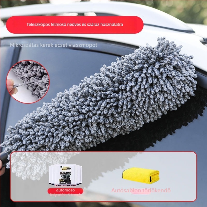 Puha sörtéjű autómosó ecset rozsdamentes acél fogantyúval — autóápolási eszköz, modell 6615012h172z58