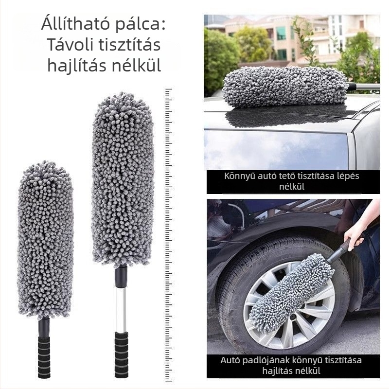 Puha sörtéjű autómosó ecset rozsdamentes acél fogantyúval — autóápolási eszköz, modell 6615012h172z58