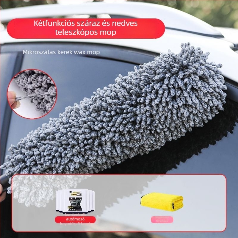 Puha sörtéjű autómosó ecset rozsdamentes acél fogantyúval — autóápolási eszköz, modell 6615012h172z58