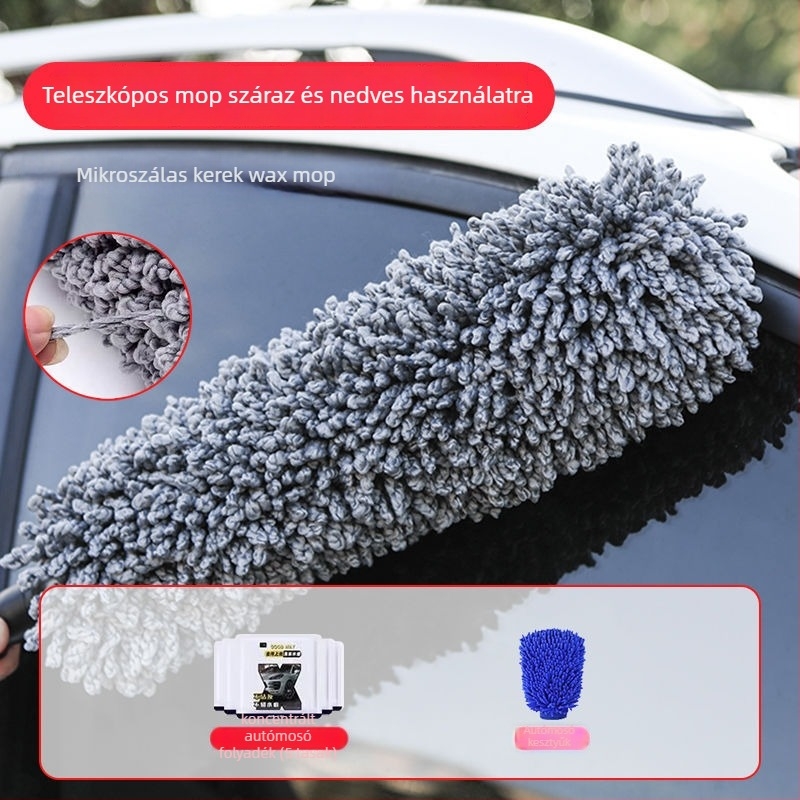 Puha sörtéjű autómosó ecset rozsdamentes acél fogantyúval — autóápolási eszköz, modell 6615012h172z58