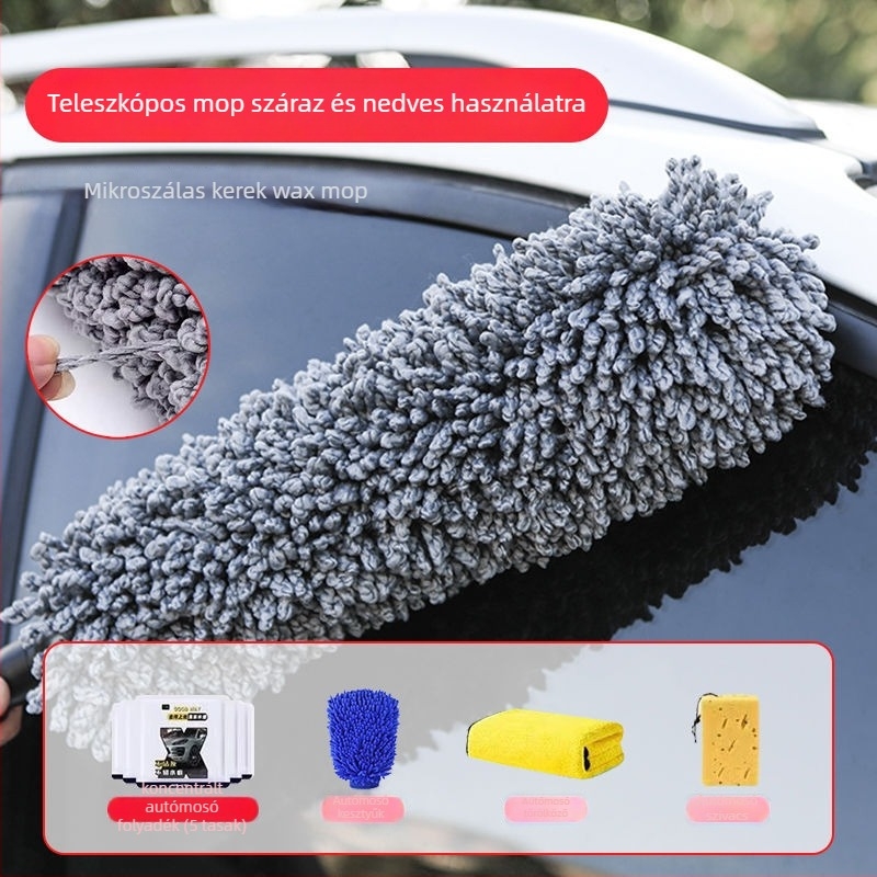 Puha sörtéjű autómosó ecset rozsdamentes acél fogantyúval — autóápolási eszköz, modell 6615012h172z58