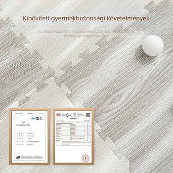 Habból készült puzzle játszószőnyeg, négyszögletes, csíkos mintázat, nappali