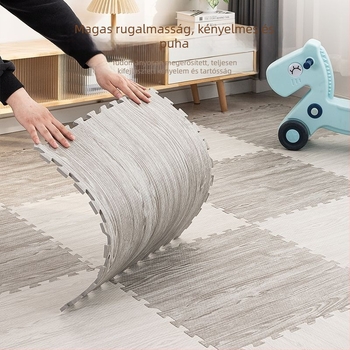 Habból készült puzzle játszószőnyeg, négyszögletes, csíkos mintázat, nappali