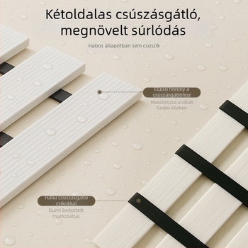 Összecsukható PVC csúszásmentes fürdőszobai szőnyeg, négyszögletes, egyszínű, vízálló