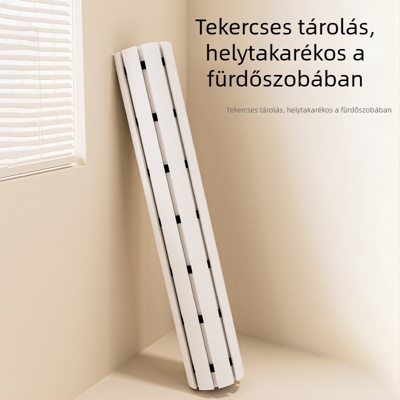 Összecsukható PVC csúszásmentes fürdőszobai szőnyeg, négyszögletes, egyszínű, vízálló