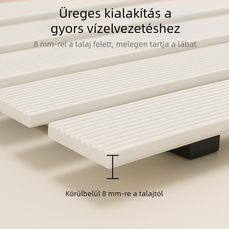 Összecsukható PVC csúszásmentes fürdőszobai szőnyeg, négyszögletes, egyszínű, vízálló