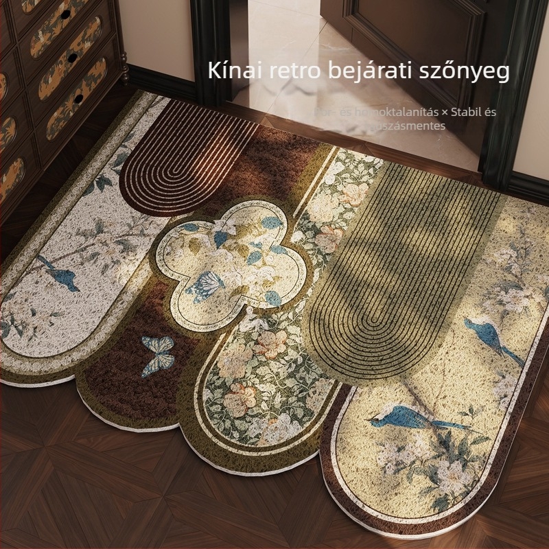 Ori Ősi Stílusú Bejárati Kilim – Csúszásmentes Drót Hurkolt Szőnyeg, Virágmintás, Digitális Nyomtatás, Előszoba, Nappali és Hálószoba