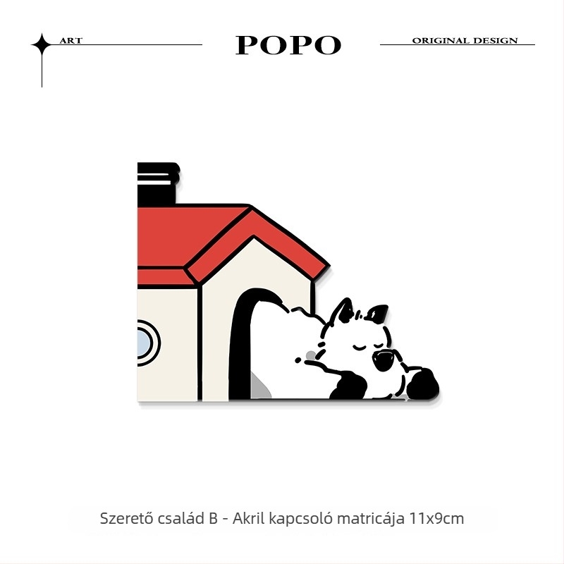 Akril kartún Konnektorkeret Dekoratív Falmatrica, Öntapadós, 3D, 1 darab, Nappali