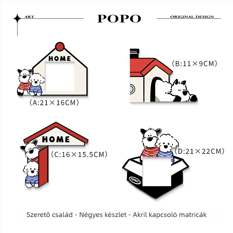 Akril kartún Konnektorkeret Dekoratív Falmatrica, Öntapadós, 3D, 1 darab, Nappali