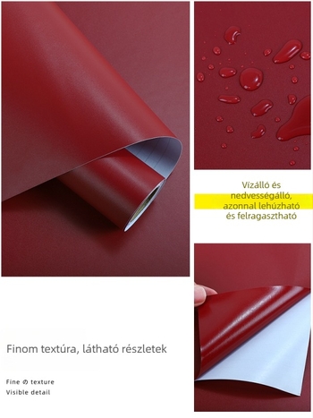 Vörös falmatricák fa mintázattal, öntapadós, vízálló burgundi dekoráció