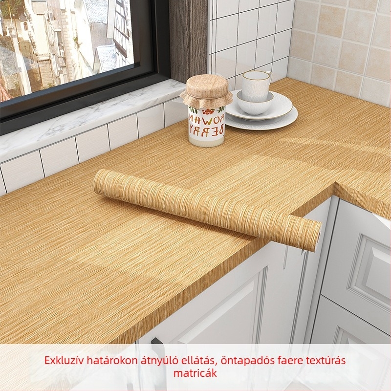 Fa mintázatú PVC matricák bútorokra, öntapadós, vízálló és nedvességálló, 2 darabos készlet