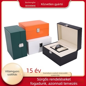 Boshenghe PU bőr óradoboz fém csattal, órák csomagolása, ékszer csomagolás