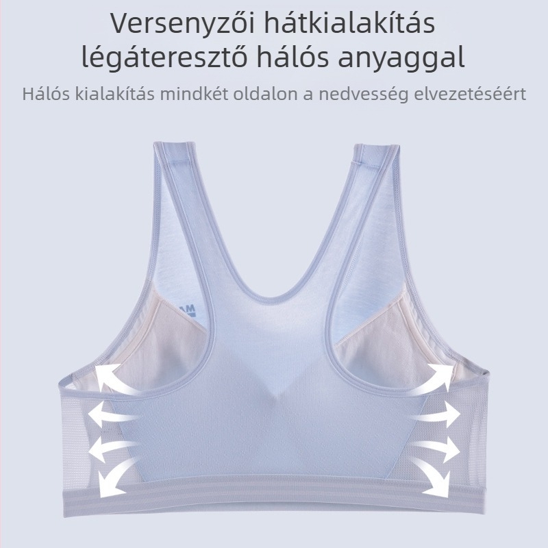 Tinédzser lányoknak készült melltartó, poliészter anyagból, pamut bélés, vest-stílus, teljes kosár, merevítő nélkül, kényelmes