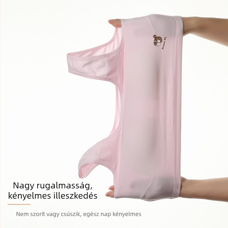 Pubertás korú lányok pamut sport toppja, könnyű, merevítő nélküli, fix kettős vállpántokkal, lélegző