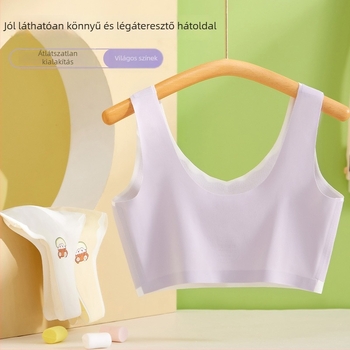 Sima varrás nélküli sportmelltartó tiniknek (9–18 év), kényelmes, hátsó támasz, nyári top