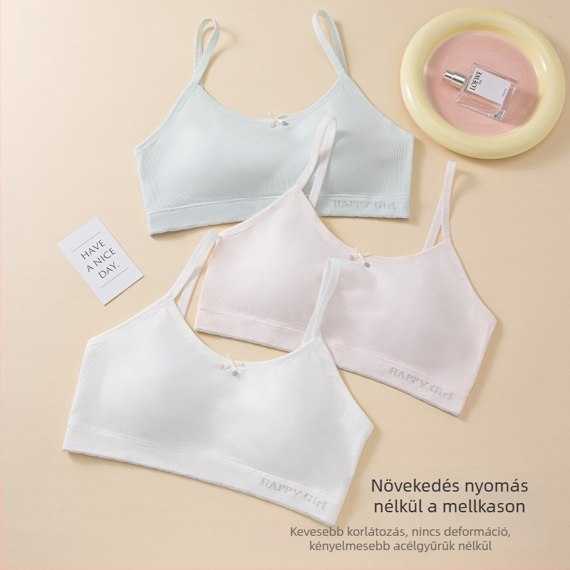Légáteresztő ice silk sport-top lányoknak, merevítő nélkül, 3/4 kosármérettel, középiskolások számára
