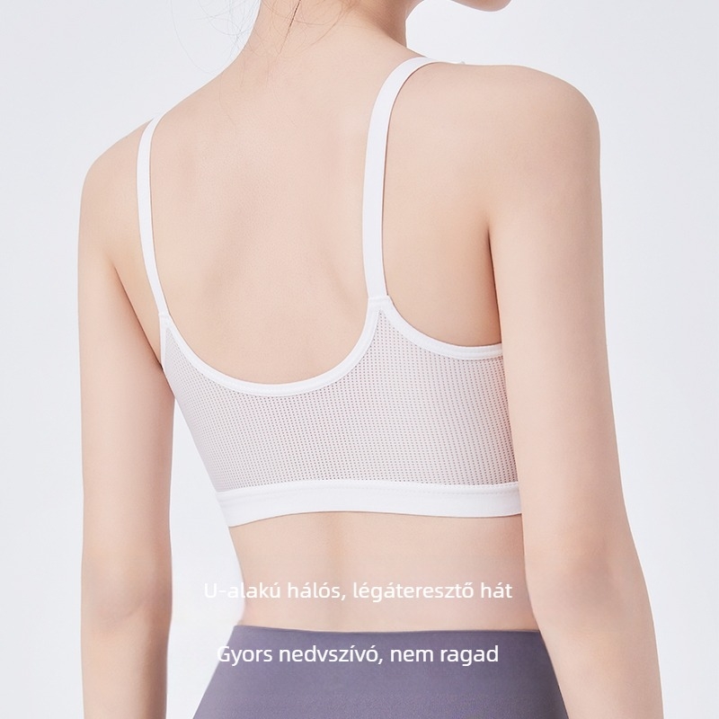 Légáteresztő ice silk sport-top lányoknak, merevítő nélkül, 3/4 kosármérettel, középiskolások számára