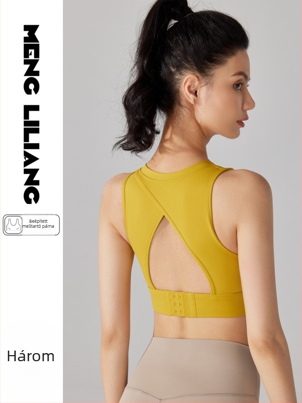 Női sportmelltartó magas intenzitású edzéshez, 3/4 kosár, középső mold kosár, rögzített vállpántok, nylon/spandex antibakteriális anyag