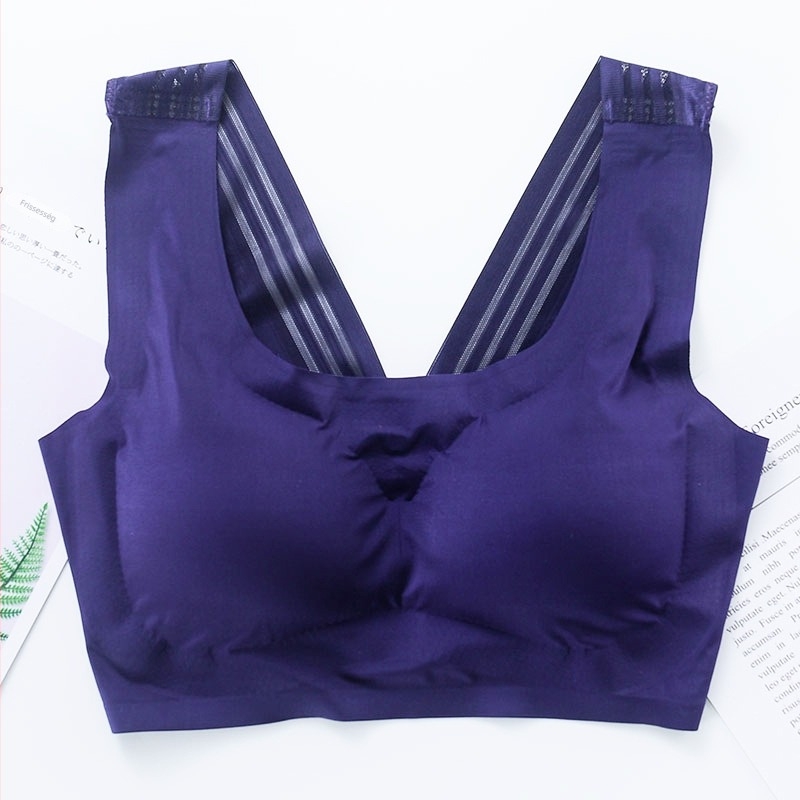 Varrásmentes sportmelltartó push-up hatással, nagy méret, vékony, ütésálló, alvásra