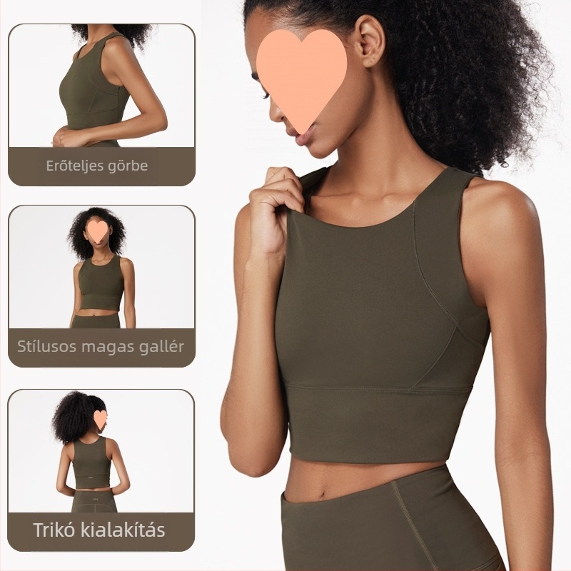 Női sportmelltartó-vest stílusú, 3/4 kosár, közepesen formázott kosár, rögzített vállpántok, nylon anyag belsővel és külsővel, ideális nyári túrákhoz és kempingezéshez