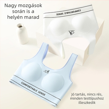Ifjúsági sportos alsónemű: varrat nélküli, lélegző mellény-stílusú melltartó, rögzített széles vállpántokkal