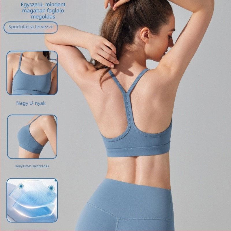 Női sportmelltartó nude érzetű, 81% nylon/poliamíd, bélés 19% spandex, teljes kosár, vékony formázott kosár, vállpántok Y-Back, minden szezonban