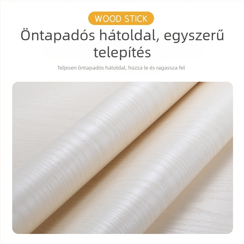 Öntapadós bútorfa mintás dekorfólia – teljes tekercs, felújításra bútorokhoz, szekrényekhez, ajtókhoz és asztallapokhoz; víz- és olajálló.