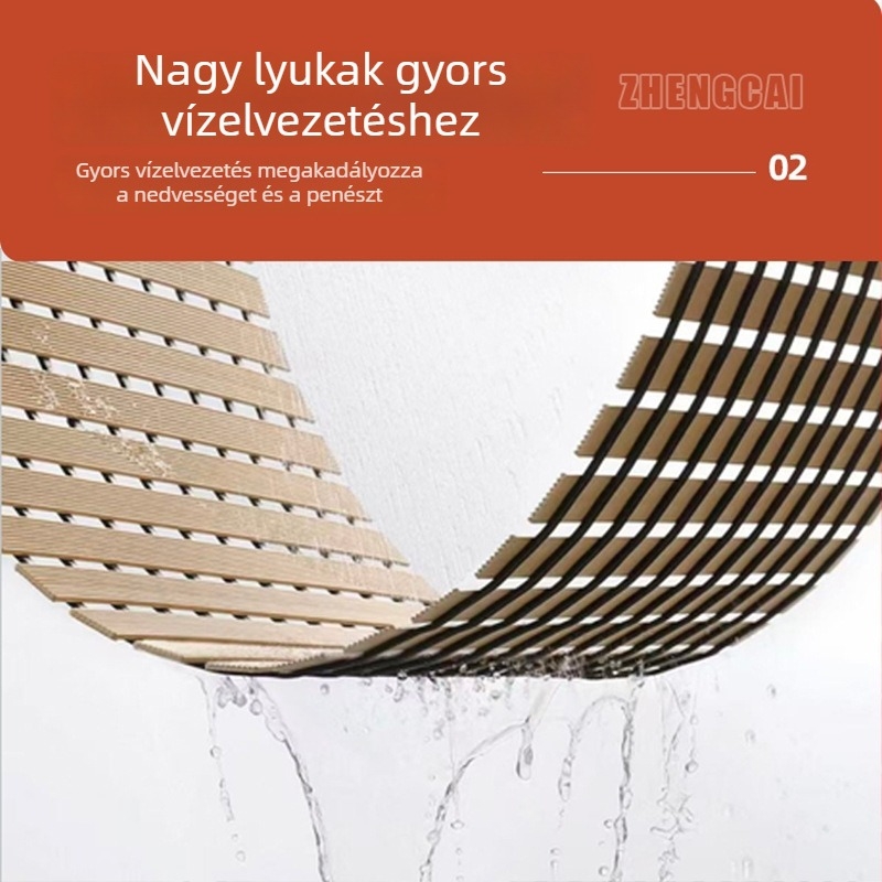 Fürdőszobai csúszásgátló matrac – téglalap alakú, gumi anyag, minimalista stílus, testreszabható, öblíthető