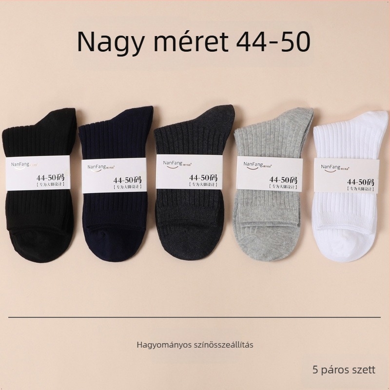Férfi pamut középmagas zokni, vastag kötés, méretei 46–50, tavasz–őszre