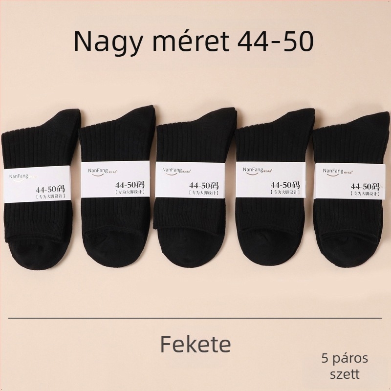 Férfi pamut középmagas zokni, vastag kötés, méretei 46–50, tavasz–őszre