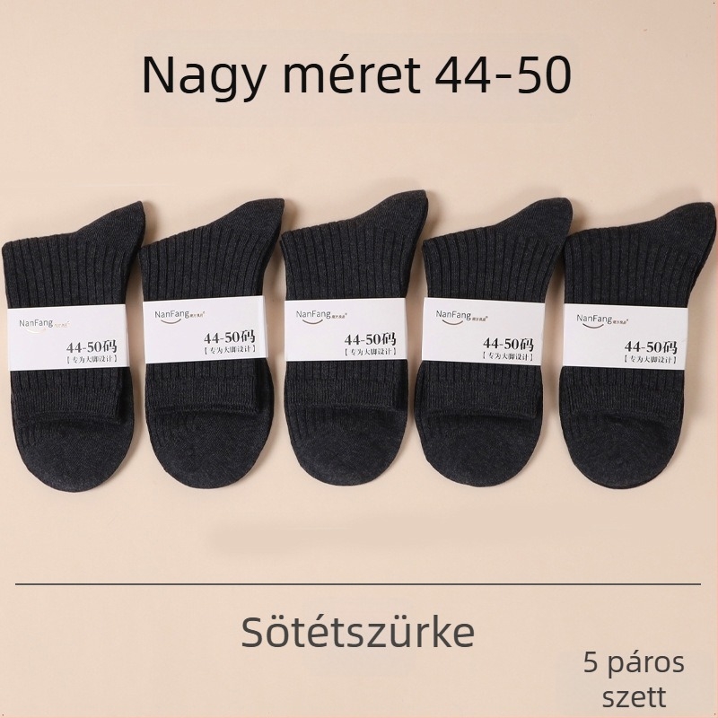 Férfi pamut középmagas zokni, vastag kötés, méretei 46–50, tavasz–őszre