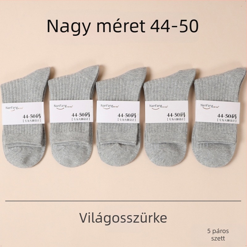Férfi pamut középmagas zokni, vastag kötés, méretei 46–50, tavasz–őszre