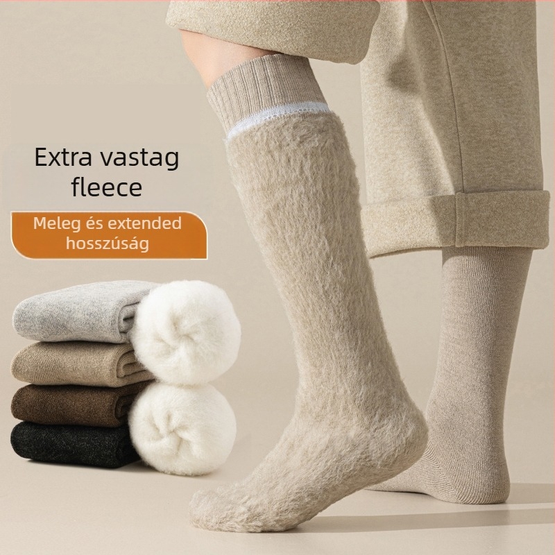 Férfi vádli hosszúságú zokni, akril szálból, egyszálas kötés, 200 tű, egyszínű