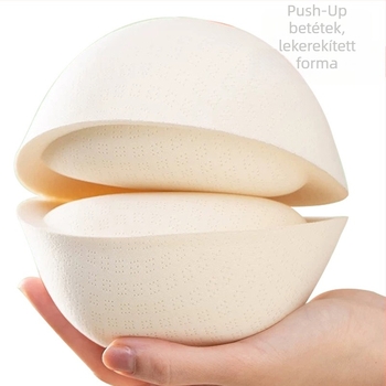 Kismellű melltartó párnák, 6 cm és 8 cm, latex belső betét, push-up hatás