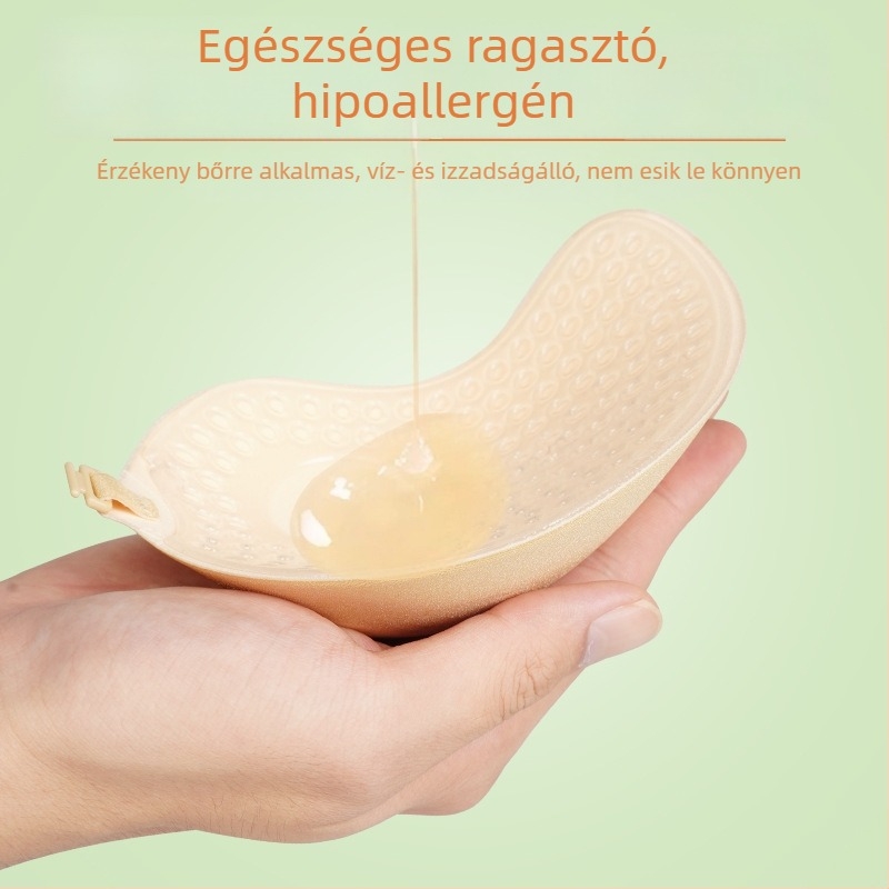 Mangó alakú vastag szilikon melltartó betétek, szárny alakú láthatatlan melltartó, egy darabos, varrat nélküli push-up párnák