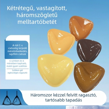 Vastagított szilikon melltapasz, öntapadós, háromszög alakú, kétoldalas, bikinihez