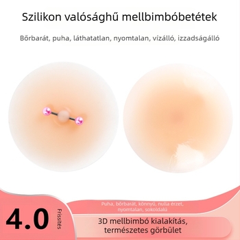Szilikonból készült, realisztikus mellbimbó tapasz bőrszínű, ragasztós, dekoráció mellbimbóval, láthatatlan melltapasz