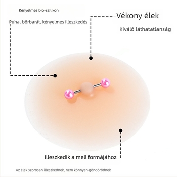 Szilikonból készült, realisztikus mellbimbó tapasz bőrszínű, ragasztós, dekoráció mellbimbóval, láthatatlan melltapasz