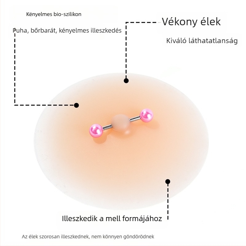Szilikonból készült, realisztikus mellbimbó tapasz bőrszínű, ragasztós, dekoráció mellbimbóval, láthatatlan melltapasz
