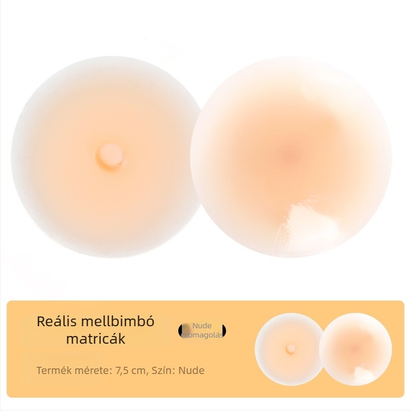 Szilikonból készült, realisztikus mellbimbó tapasz bőrszínű, ragasztós, dekoráció mellbimbóval, láthatatlan melltapasz