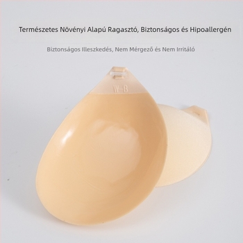 Ragasztós mellemelő csíkok, kör alakú pohárral, légáteresztő, vastag töltés, stabil rögzítés, láthatatlan pántok, menyasszonyi ruhához